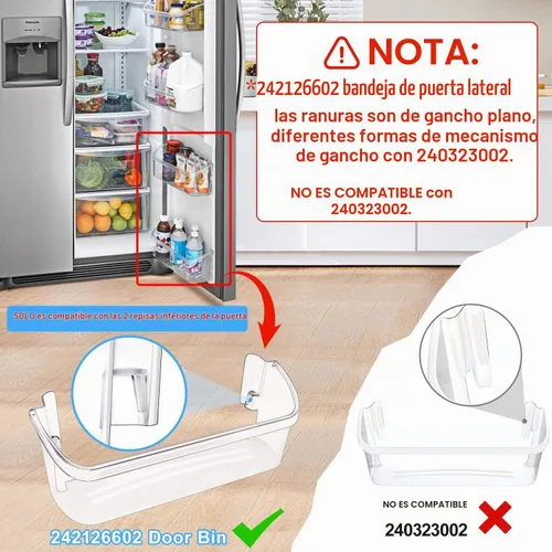 Vista 4 de 242126602 LFSS2612TF0 Refrigerator Door Bin for Frigidaire Door Shelf Parts Replacement Bottom Fridge Door Shelf FFSS2615TS0 LFSS2612TE0