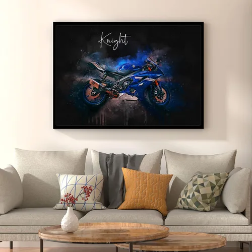 Vista 7 de Awesometik Arte de acuarela personalizado para motocicleta con fondo oscuro, retrato de bicicleta en acuarela, regalo para entusiastas