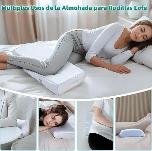 Vista 8 de Almohada de rodilla fresca para personas que duermen de lado, dolor de cadera de 4 pulgadas, almohada de piernas ajustable para múltiples usos