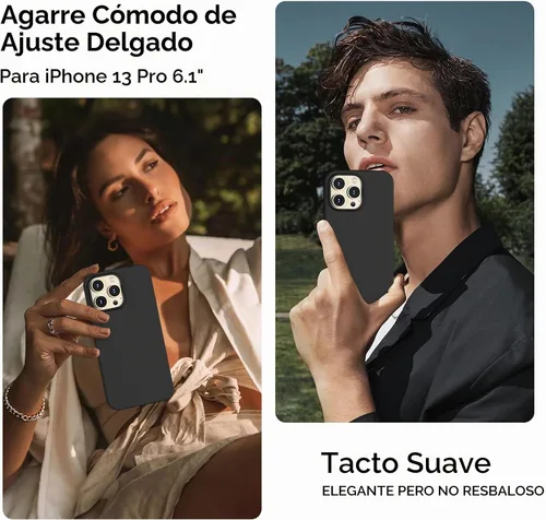 Vista 2 de Funda de silicona para iPhone 13 Pro, funda para teléfono, color Negro
