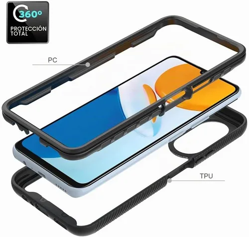 Vista 2 de Funda compatible con Honor X7, anticaídas y amortiguadora, compatible con Honor X7 4G CMA-LX1 CMA-LX2 CMA-LX3 Negro