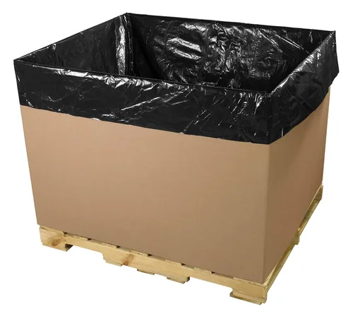 Vista 3 de Poly Bag Guy 51" x 49" x 73", 3 mil (50/caja) cubiertas de plástico negro para paletas