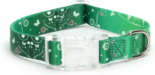 Vista 6 de Serijoars Collar de perro para cachorros con estampado floral para perros pequeños, medianos y grandes, con hebilla de liberación rápida para niñas