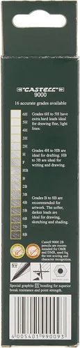 Vista 4 de Lápices de grafito Faber Castell, Castell 9000, grafito suave (12 unidades)