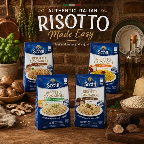 Vista 8 de Riso Scotti - Risotto sazonado con trufa, arroz Carnaroli, 7.4 oz (210 g) Ready Meal, Easy to Cook, Carnaroli Rice for Risotto with Truffle