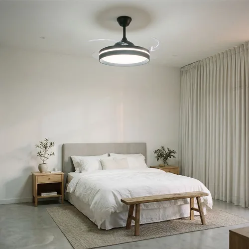 Vista 10 de Ventilador de Techo con Luz LED, 4 Aspas Retráctiles y Mando a Distancia InnovaGoods