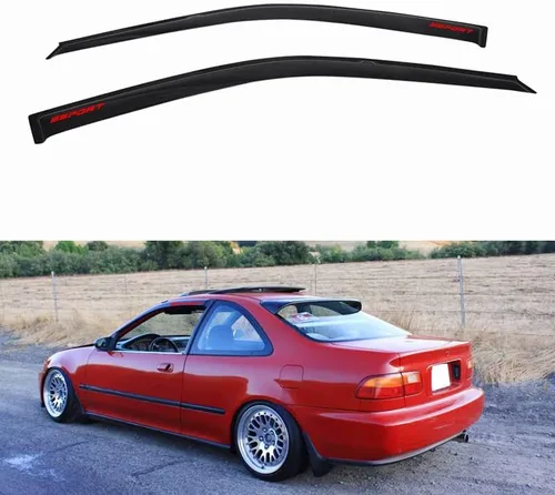 Vista 2 de EVPROXP - Visera de protección contra la lluvia compatible con Civic Coupe Hatchback 92-95, deflector de ventilación de ventana lateral, tinte