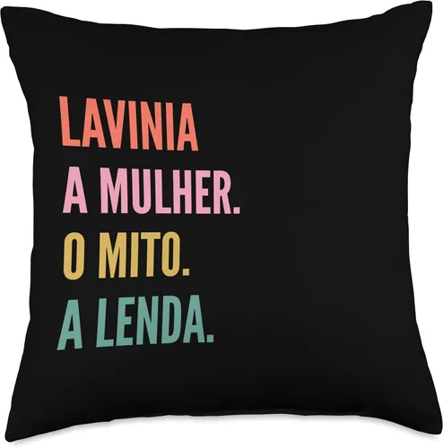 Vista 4 de Funny Portuguese First Name Design - Lavinia Throw Pillow