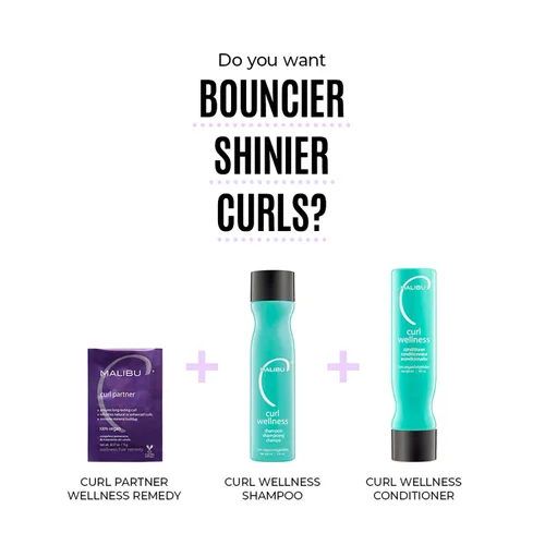 Vista 6 de Malibu C Curl Partner Wellness Remedy (1 paquete) – Elimina la acumulación mineral para un cabello más saludable y rizado más rebotante – Contiene