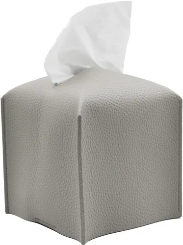 Vista 10 de Livelab Funda para caja de pañuelos, cuadrada, decorativa, de piel sintética, soporte para caja de pañuelos moderna, organizador de papel facial