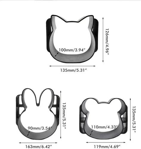Vista 2 de Molde de pastel de cabeza de conejito con forma de oso de aleación de aluminio, antiadherente, apto para horno, 1 #