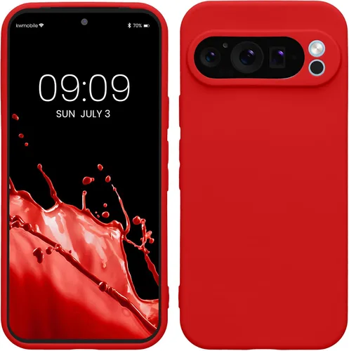 Vista 77 de kwmobile Funda compatible con Google Pixel 9 - Funda protectora delgada de TPU para teléfono - Acabado mate suave - Piedra antigua