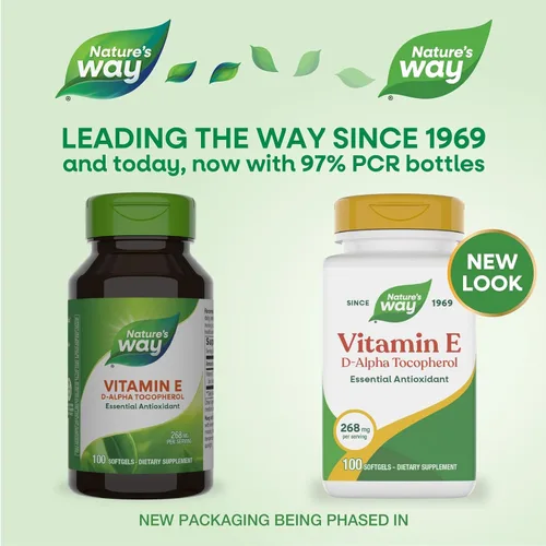 Vista 2 de Nature's Way Vitamina E-400, 400 UI por porción, 100 cápsulas blandas
