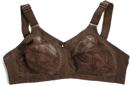 Vista 5 de Sujetador grande de encaje para mujer, sin varillas, doble soporte, lencería de soporte flexible