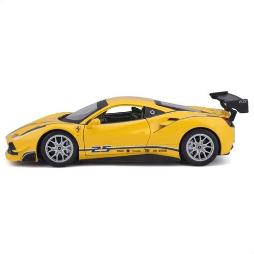 Vista 6 de Bburago 18-26307 Ferrari Racing 488 Challenge Coche coleccionable fundido a presión a escala 1:24, amarillo