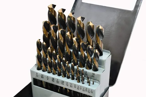 Vista 2 de 29PC mano izquierda industrial negro y oro Brocas Set 135 grados Split Point