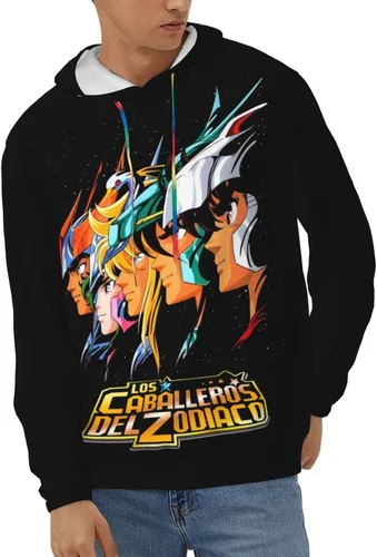 Vista 2 de Saint Anime Seiya - Sudadera con capucha para hombre, manga larga, casual, con bolsillo