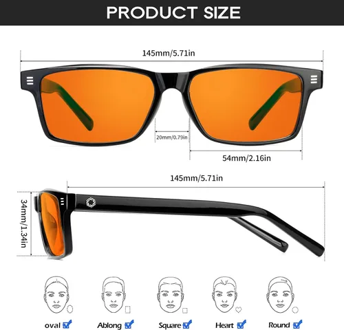 Vista 4 de ANYLUV Gafas de luz azul para hombre + lentes de bloqueo de luz azul para computadora de metal Al-Mg