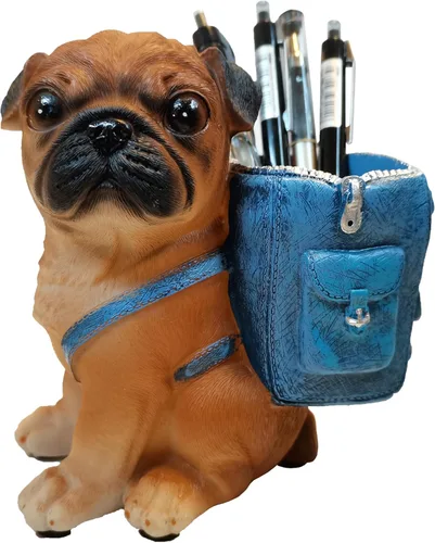 Vista 8 de Soporte para bolígrafo de perro para escritorio, regalos de bulldog francés para hombres, mujeres y niños, soporte único para lápices, divertido