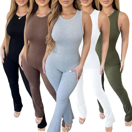 Vista 3 de Ophestin Mono ajustado de color sólido con cuello redondo sin mangas para mujer
