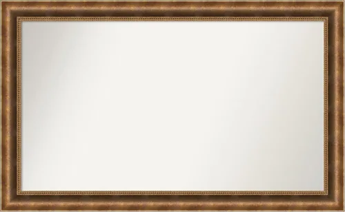 Vista 544 de Amanti Art Espejo de pared personalizado no biselado (25 x 25 pulgadas), marco de bronce acentuado, varios tamaños personalizados, espejo de baño