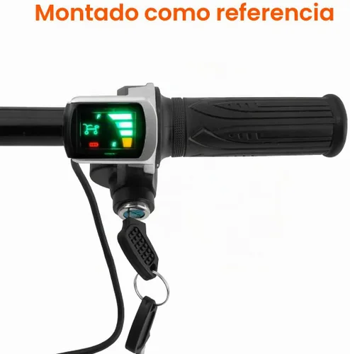 Vista 6 de L-faster Mango de acelerador de bicicleta, agarre de acelerador de velocidad con indicador de interruptor de llave para scooter bicicleta