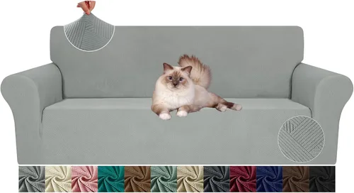 Vista 39 de JIVINE - Funda para sofá biplaza, 1 pieza elástica para sofá de 2 cojines, protector de muebles con parte inferior elástica para niños y mascotas