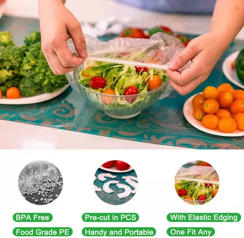 Vista 3 de 200 piezas mejoradas de plástico precortadas alternativas a papel de aluminio, se utiliza como fundas de almacenamiento de alimentos, bolsas