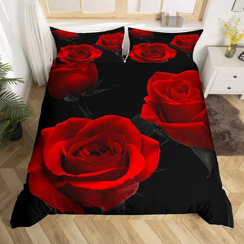 Vista 25 de Feelyou - Juego de funda de edredón de girasoles, cierre de zíper, de microfibra suave, con estampado 3D Multi 1005