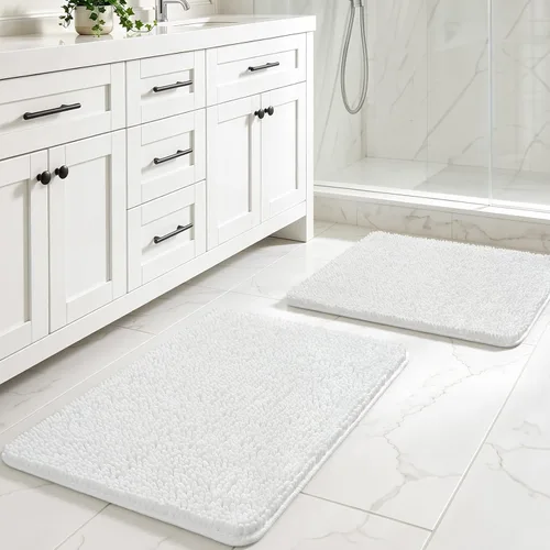 Vista 46 de LOCHAS - Alfombra de baño de lujo lanuda de 24 x 17 pulgadas, color beige