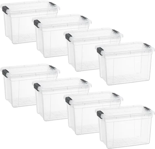 Vista 34 de Superio Mini contenedor de almacenamiento de plástico para crayón, suministros de arte y estuche de costura, organizador pequeño apilable