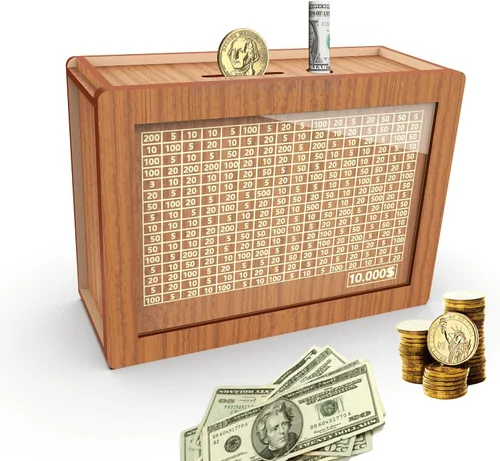 Vista 10 de Alcancía para adultos y niños, banco de monedas de madera para niños y niñas, caja fuerte de efectivo caja de ahorro de dinero con contador, caja
