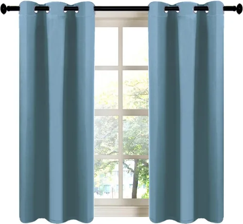 Vista 13 de LA PALMA Cortinas opacas con aislamiento térmico y ojales, para sala de estar, dormitorio, paquete de 2 paneles