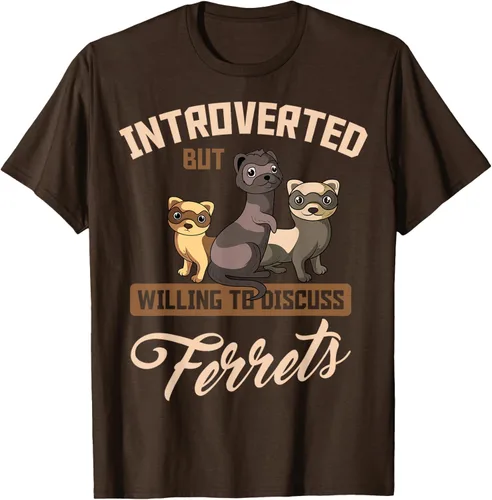 Vista 59 de Camiseta para amantes de los animales de los hurones, Negro, S