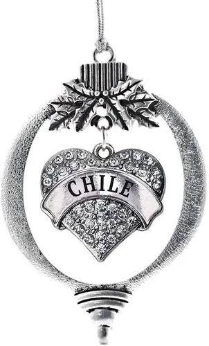 Vista 135 de Inspired Silver Adornos festivos de dije de corazón pave de plata con circonitas cúbicas