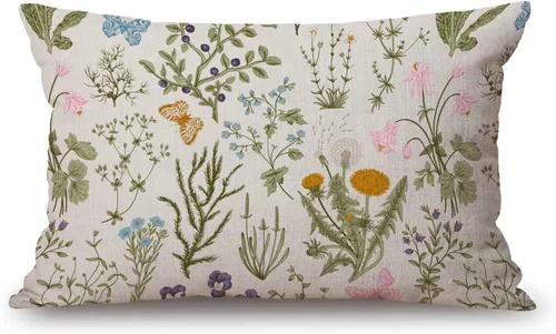Vista 38 de Fundas de almohada de 12 x 20 pulgadas, decoración rústica de granja, sé feliz, fundas de almohada de algodón y lino, citas inspiracionales con Jcp20