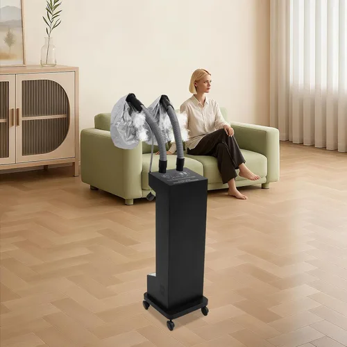 Vista 6 de DNYSYSJ Secador de pelo con capucha, soporte profesional para secador de pelo con 5 modos y temporizador ajustable, capó de salón con capucha y Negro