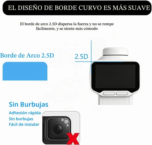 Vista 5 de PCTC Paquete de 2+2 protectores de pantalla para Insta 360 Luna Ultra