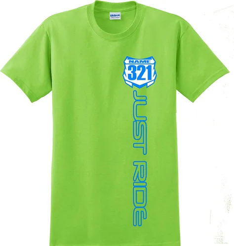 Vista 8 de JUST RIDE Motocross Número Placa Camisa MX Moto Personalizada Kawi Verde Lima KX