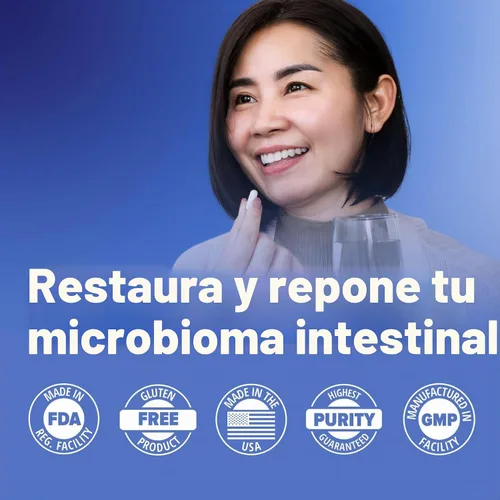 Vista 3 de SuperHMO: Cápsulas Sinbióticas con 5 Prebióticos HMO y 40 mil millones de probióticos CFU - Bifidobacterias y Lactobacillus, 60