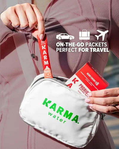 Vista 6 de Bolsa de Hidratación Probiótica Karma - Paquete de 6, Mezcla de Bebida en Polvo de Bayas y Cereza - Apoyo Inmunológico y de la Salud Intestinal Para
