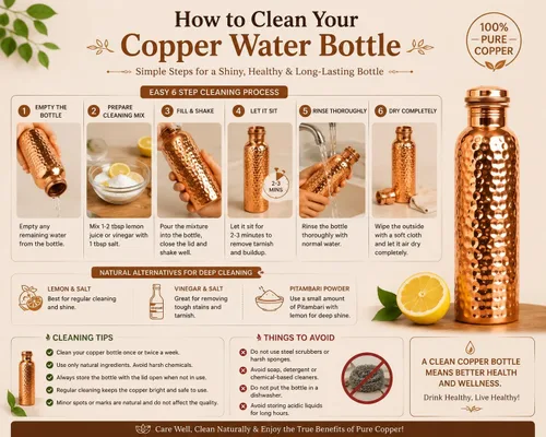 Vista 4 de Botella de agua de cobre puro para beber, extra grande de 34 onzas de boca ancha, botella de agua de cobre ayurvédico de panal de abeja, recipiente