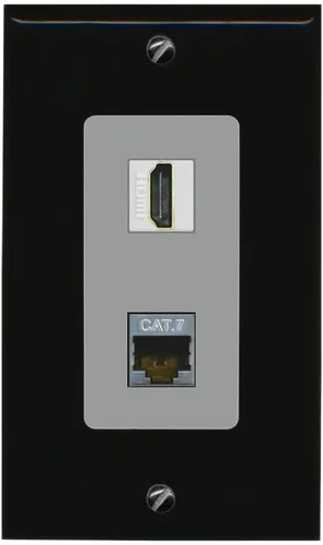 Vista 12 de RiteAV Placa de pared HDMI y Cat7 - 1 cuadrilla [negro/marfil]