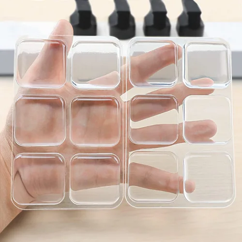 Vista 8 de Juego de protectores de pared para tope de puerta cuadrado transparente - 6