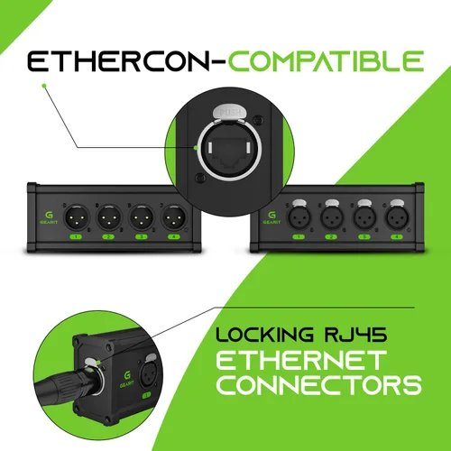 Vista 5 de GearIT Cable compatible con EtherCon de 200 pies y extensor de 4 canales