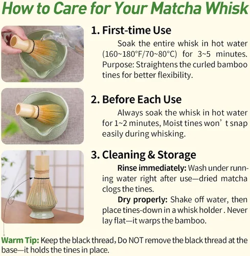 Vista 5 de HOTTOR Juego de batidor de matcha, kit de matcha de 5 piezas con cuenco