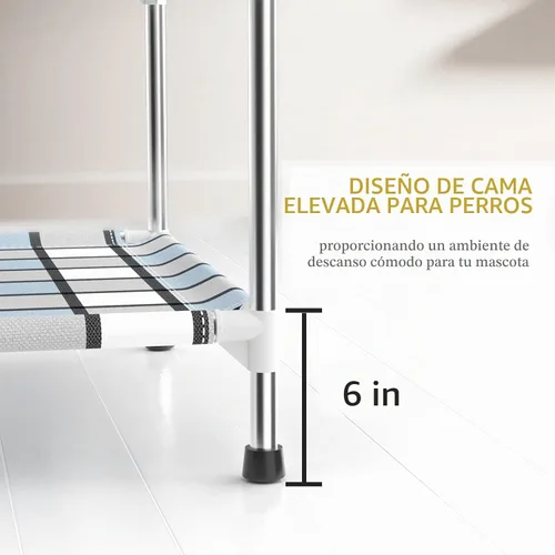 Vista 5 de Litera para Perros con Ventana de Cabecera - Cama Doble Elevada para Perros y Humanos con Barandilla de 2 Capas, Percha de Ventana para Perros, Cuna