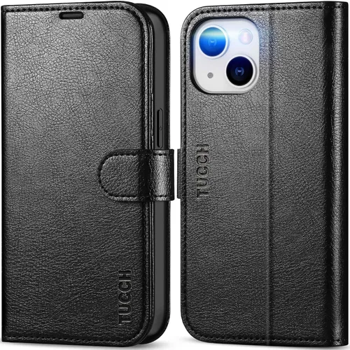 Vista 13 de TUCCH Funda Tipo Billetera para iPhone 13 (6.1") 2021, con Bloqueo RFID, con Soporte para 3 Tarjetas, de Piel Sintética, Tipo Folio