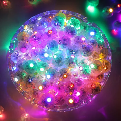 Vista 9 de ZGWJ 50 piezas de luces de globo mini, funciona con pilas, luz redonda impermeable LED de tiempo de espera prolongado para globo de cumpleaños