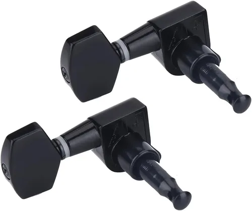 Vista 3 de 3 pares de clavijas de guitarra, 3L 3R negro cerrado de aleación de zinc cabezales de máquina para guitarra folk/eléctrica accesorios de actuación